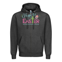 Charcoal Heather happy easter Zipper Hoodie - artisFamous
