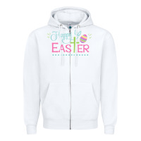 White happy easter Zipper Hoodie - artisFamous