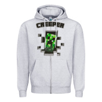 Heather Grey creeper Zipper Hoodie - artisFamous