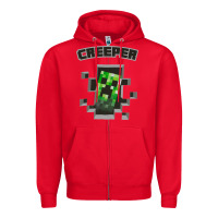 Red creeper Zipper Hoodie - artisFamous