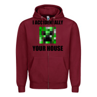 Burgundy creeper meme Zipper Hoodie - artisFamous