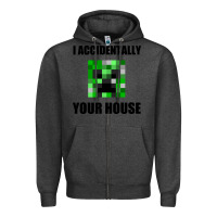 Charcoal Heather creeper meme Zipper Hoodie - artisFamous