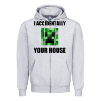Heather Grey creeper meme Zipper Hoodie - artisFamous