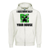 Oatmeal Heather creeper meme Zipper Hoodie - artisFamous
