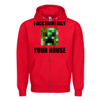 Red creeper meme Zipper Hoodie - artisFamous