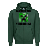 Sports Green creeper meme Zipper Hoodie - artisFamous