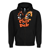 Black chip n dale Zipper Hoodie - artisFamous