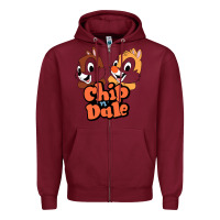 Burgundy chip n dale Zipper Hoodie - artisFamous