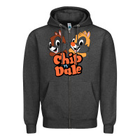 Charcoal Heather chip n dale Zipper Hoodie - artisFamous