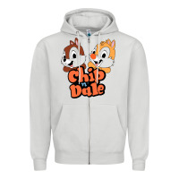 Dove Grey chip n dale Zipper Hoodie - artisFamous