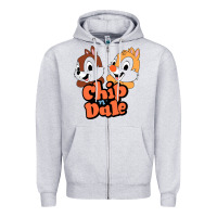 Heather Grey chip n dale Zipper Hoodie - artisFamous