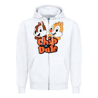 White chip n dale Zipper Hoodie - artisFamous
