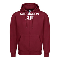 Burgundy capricorn af zodiac sign Zipper Hoodie - artisFamous