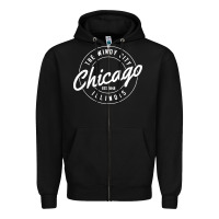 Black chicago Zipper Hoodie - artisFamous