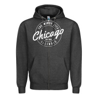 Charcoal Heather chicago Zipper Hoodie - artisFamous