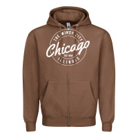 Chestnut chicago Zipper Hoodie - artisFamous