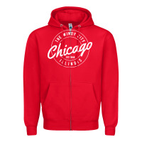 Red chicago Zipper Hoodie - artisFamous