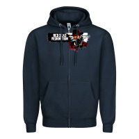 Navy red dead redemption Zipper Hoodie - artisFamous