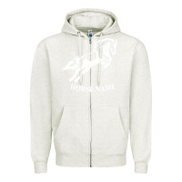 Oatmeal Heather Personalised Horse Printed Equestrian Riding Cob Jumping Rider Horse Zipper Hoodie - artisFamous