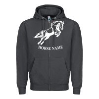 Smoke Personalised Horse Printed Equestrian Riding Cob Jumping Rider Horse Zipper Hoodie - artisFamous