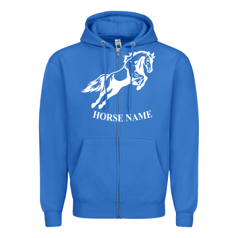 Personalised Horse Printed Equestrian Riding Cob Jumping Rider Horse Zipper Hoodie by artisFamous | Teevron