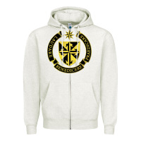 Oatmeal Heather Roman Catholic Zipper Hoodie - artisFamous