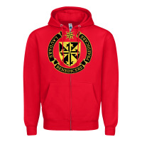 Red Roman Catholic Zipper Hoodie - artisFamous