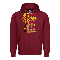 Burgundy black history month shirt african woman afro i am the storm t shirt Zipper Hoodie - artisFamous