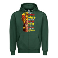 Sports Green black history month shirt african woman afro i am the storm t shirt Zipper Hoodie - artisFamous