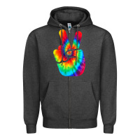 Cool Peace Hand Tie Dye T Shirt For Boys And Girls Zipper Hoodie | Teevron
