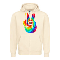 Sandshell cool peace hand tie dye t shirt for boys and girls Zipper Hoodie - artisFamous