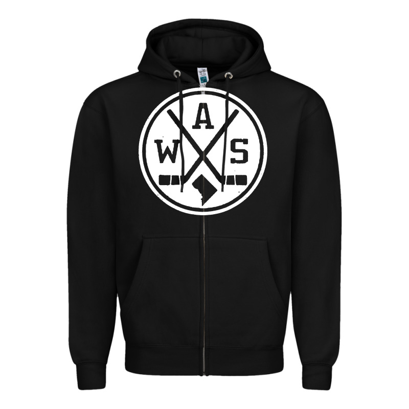 Retro Washington Dc Hockey Zipper Hoodie by artisFamous | Teevron