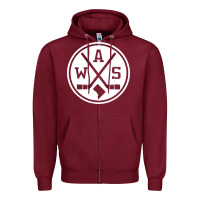 Burgundy retro washington dc hockey Zipper Hoodie - artisFamous