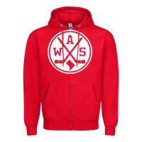 Red retro washington dc hockey Zipper Hoodie - artisFamous