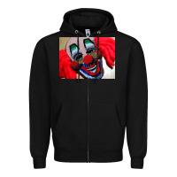 Black embroidered clown Zipper Hoodie - artisFamous