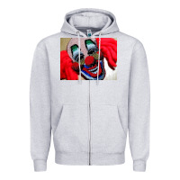 Heather Grey embroidered clown Zipper Hoodie - artisFamous