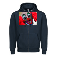 Navy embroidered clown Zipper Hoodie - artisFamous