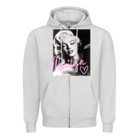 Dove Grey monroe black and white pink handwriting t shirt Zipper Hoodie - artisFamous
