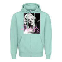 Seafoam monroe black and white pink handwriting t shirt Zipper Hoodie - artisFamous