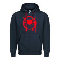 Navy spiderverse miles symbol tag t shirt Zipper Hoodie - artisFamous