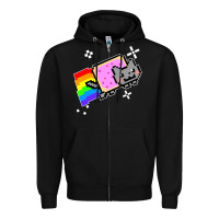 Black nyan cat t shirt Zipper Hoodie - artisFamous