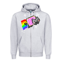 Heather Grey nyan cat t shirt Zipper Hoodie - artisFamous