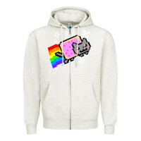 Oatmeal Heather nyan cat t shirt Zipper Hoodie - artisFamous