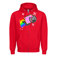 Red nyan cat t shirt Zipper Hoodie - artisFamous