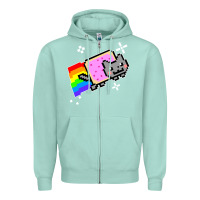 Seafoam nyan cat t shirt Zipper Hoodie - artisFamous