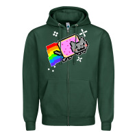 Sports Green nyan cat t shirt Zipper Hoodie - artisFamous