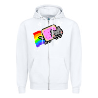 White nyan cat t shirt Zipper Hoodie - artisFamous
