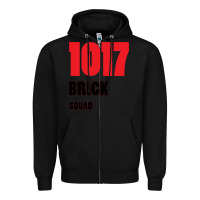 Black 1017 Brick Squad Black Red Zipper Hoodie - artisFamous