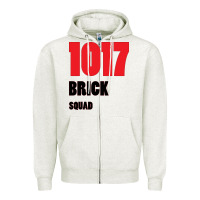 Oatmeal Heather 1017 Brick Squad Black Red Zipper Hoodie - artisFamous