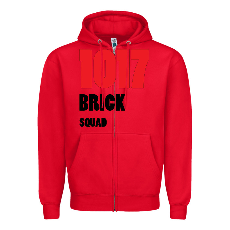 1017 Brick Squad Black Red Zipper Hoodie by artisFamous | Teevron